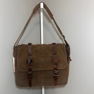 SOAEON Waxed Canvas & Leather Messenger Bag / Laptop Shoulder Bag